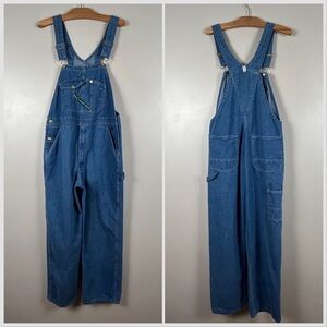 Vintage Key Imperial Denim Bib Overalls Mens 34x30 Blue Made In USA Workwear